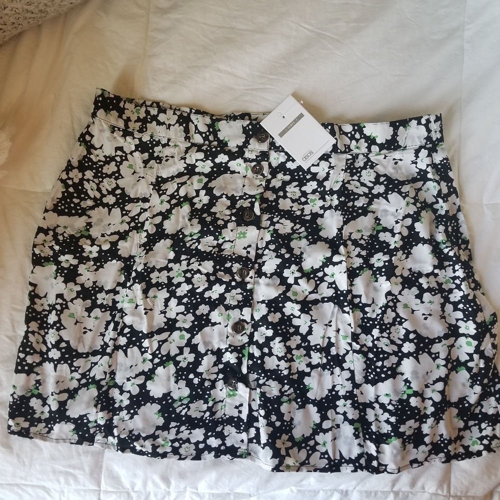 NWT Asos mini flower print A Line skirt